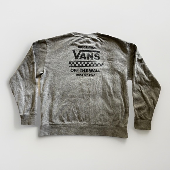 VANS Off the Wall Grey Sweatshirt Size Men's Medium logo Skateboarding Gray - Picture 1 of 11